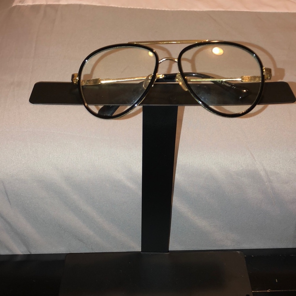 Clear Black & Gold Tear Drop Frames